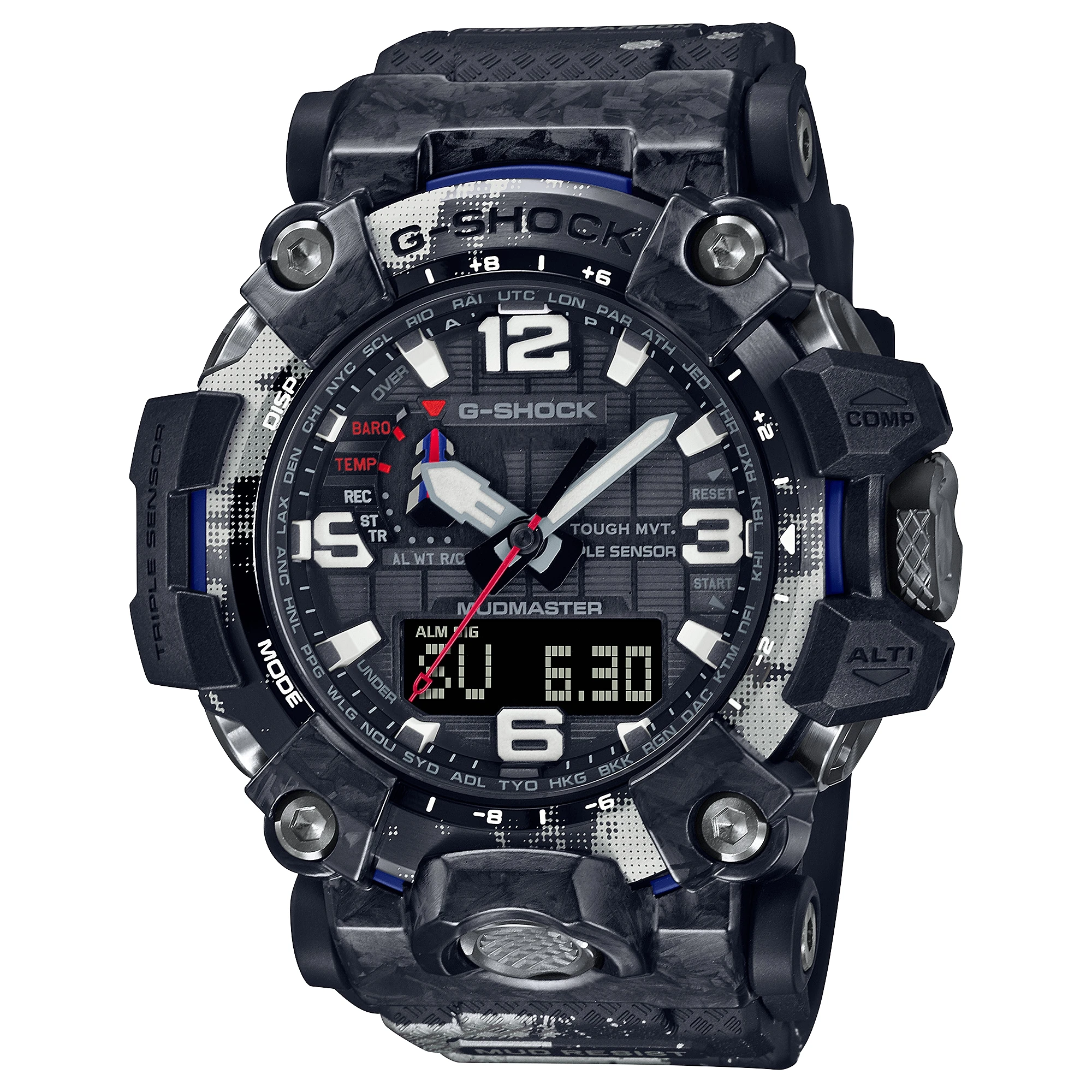 Sports Digital Men's Electronic Watch G-SHOCK Full Function World Time Compass LED Large Dial Water Resistant GWG2000 Oak Series