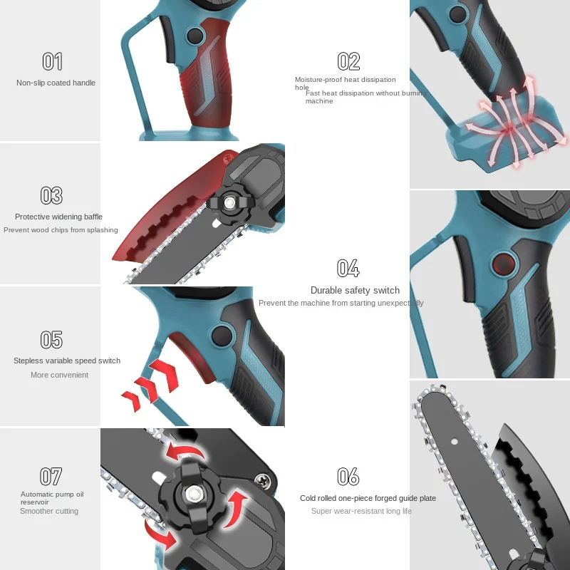 Lithium Battery Electric High Branch Saw Pruning Shears Telescopic Extension Pole 전기톱Makita Kettensäge Sierra Electrica Portatil