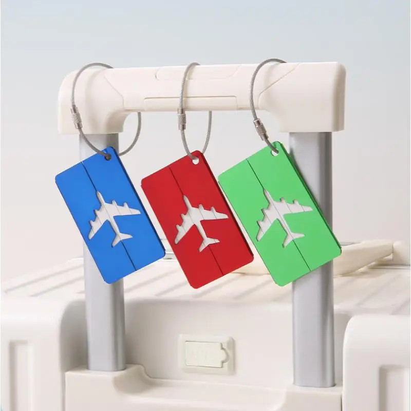 Langlebiger Aluminium-Gepäckanhänger Modisches Diebstahlsicheres Stahlring-Design Gepäckidentifikation Flugzeug-Check-in Anhänger – Detail 6