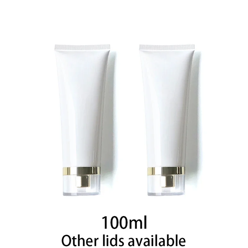 

100ml White Plastic Squeeze Tube 100g Cosmetic Container Refillable Cleanser Lotion Cream Soft Bottle Empty Travel Packaging