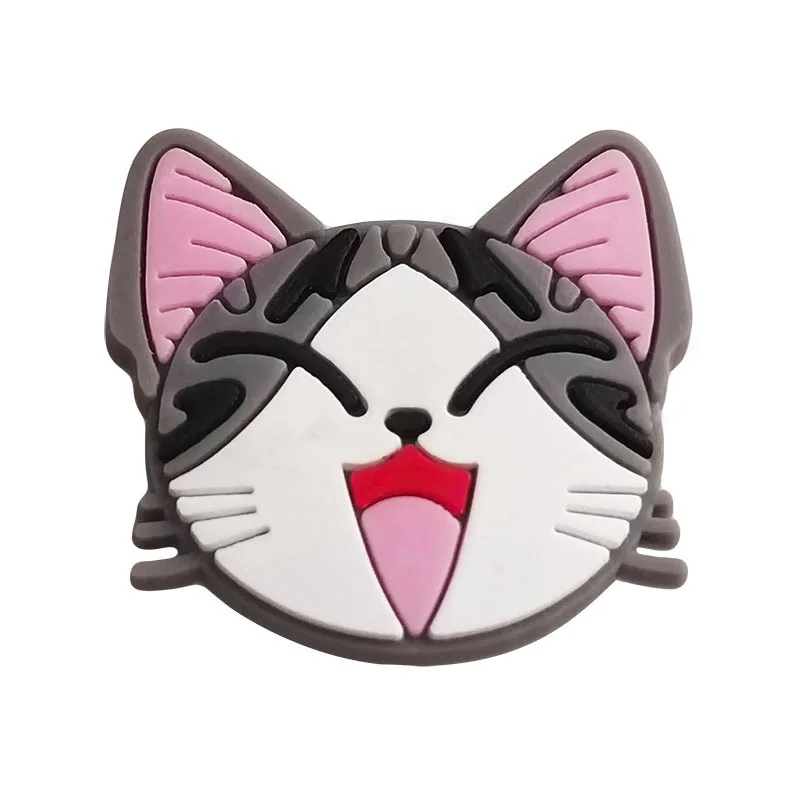 New 1Pc PVC Cute Cup Colourful Cats Shoes Charms for Crocs DIY  Clogs Kids Pin Decoration Jeans Shoe Accessories X-mas Wholesale image 4