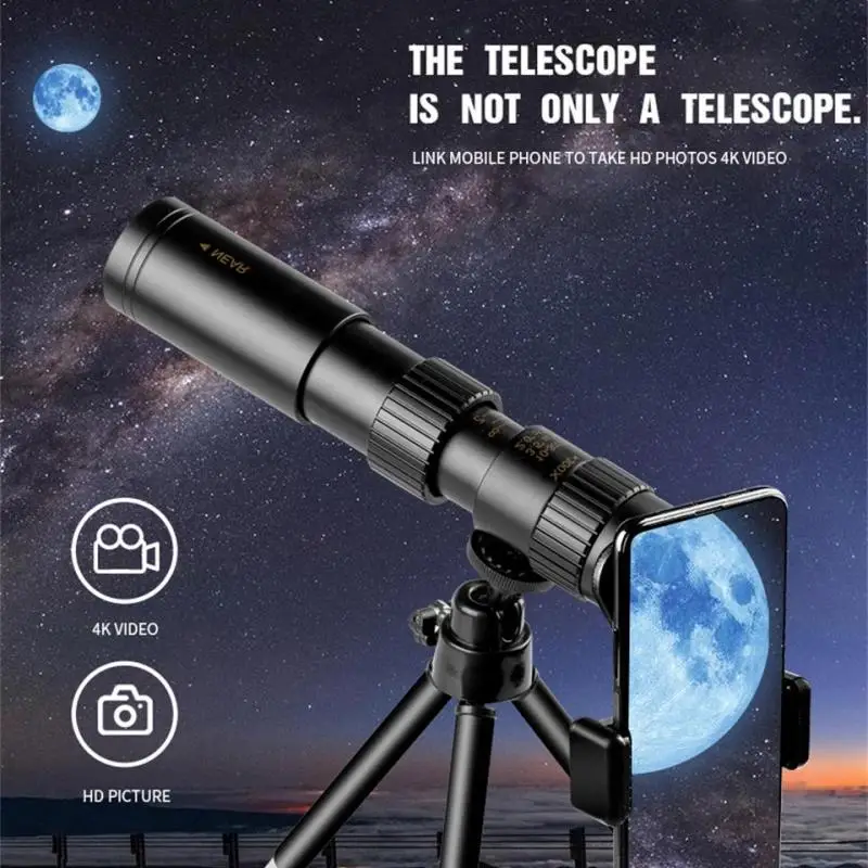 10-300X40 HD Zoom Mobile Phone Lens for iPhone Samsung Monocular Telescope Portable High Quality Take Photo for Camping Hunting