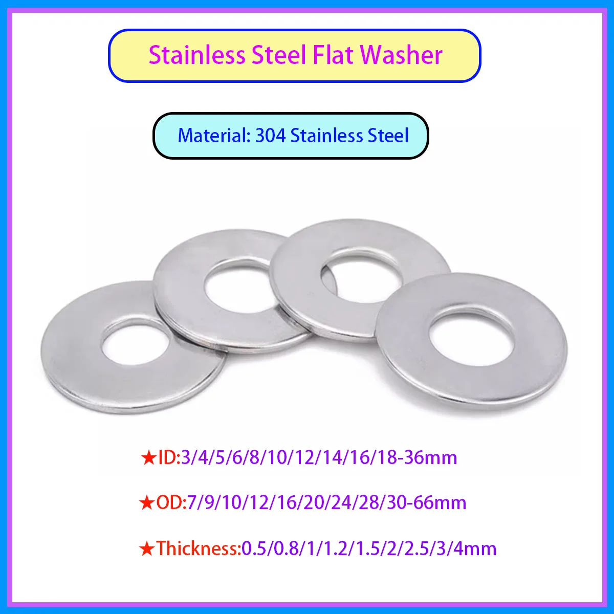 

304 Stainless Steel Flat Gasket Sealing Flat Gasket Metal Gasket
