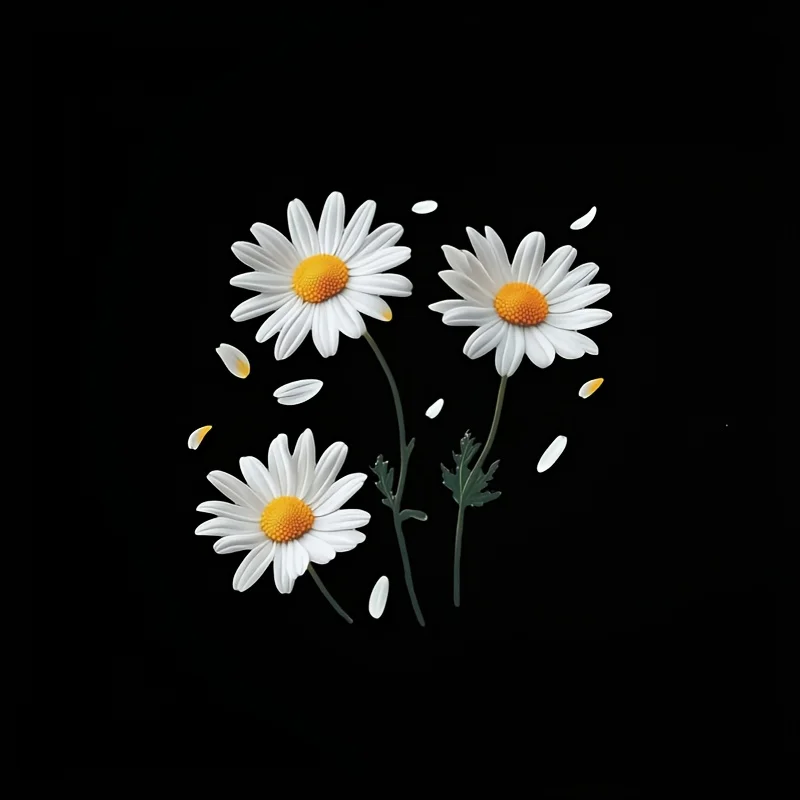 White Daisy Flower Sticker, Waterproof Vinyl Decal for Car Laptop Fridge Motorcycle Window