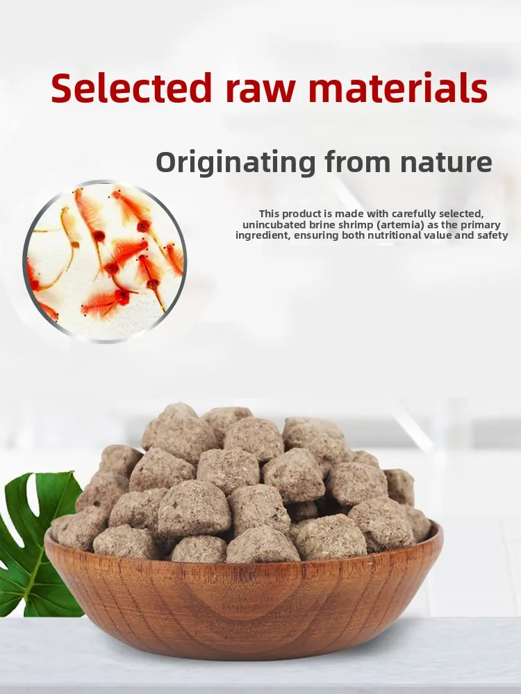 SUNSUN Freeze Dried Brine Shrimp for Guppies & Parrot Fish, Nutrient-Rich Natural Food for Small Tropical Fish view 4