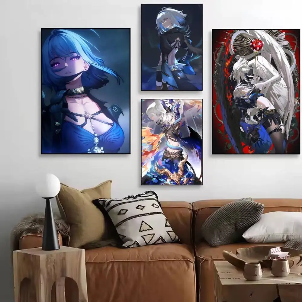 Anime Game Wuthering Waves Galbrena Posters High Quality Self-adhesive Wall Art Decorations Color Prints Sticky