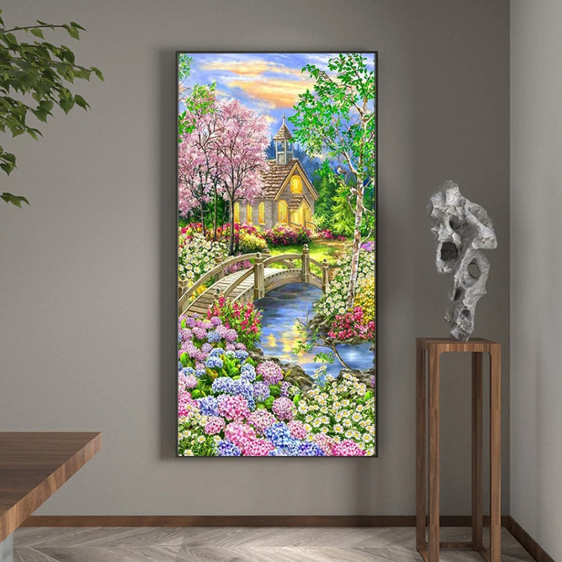 

CHENISTORY 60x120cm Painting By Number Beautiful Countryside Large Size Pictures For Adults By Number Kits Home Decor