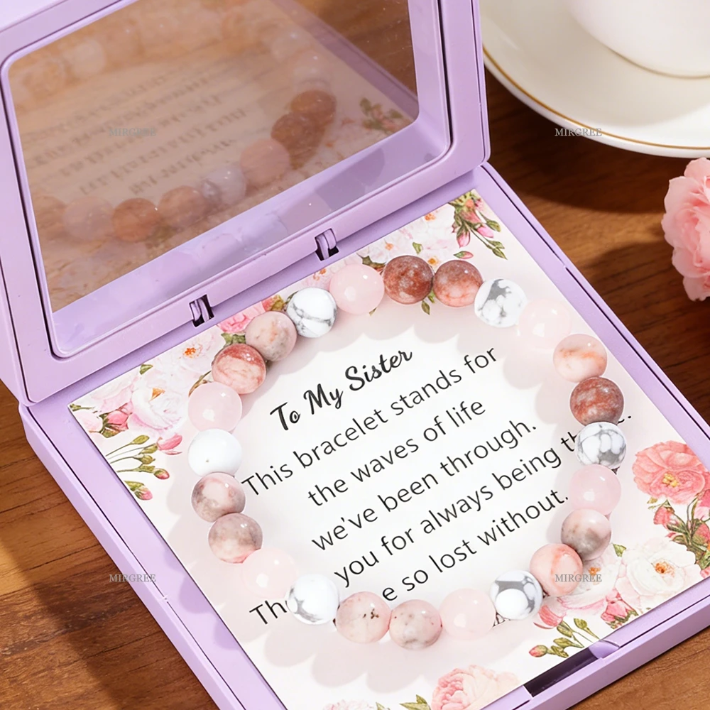 1pc Sisters Bracelet with Greeting Card, An Emotional Gift To Commemorate Sisters's Love - Suitable for Birthday and New Year