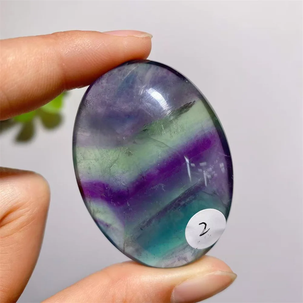Natural Pretty Rainbow Fluorite Palm Stone Healing Crystals Home Decor Reiki Energy High Quality Lucky Gift