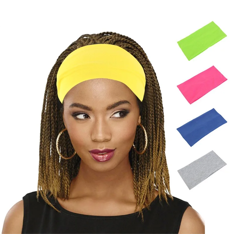 New Ladies Sports Yoga Sweatband Wide Headband Fitness Run Headbands Bandage Makeup Elastic Hairband Turban Hair Accessories