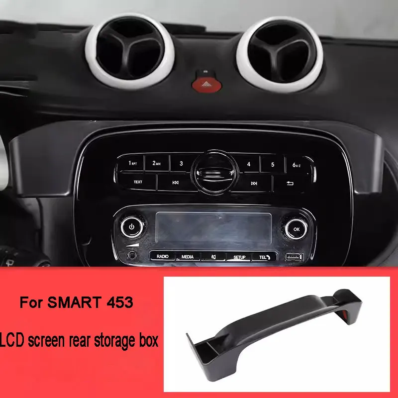 Car LCD Screen Rear Storage Box Multimedia Rear Storage Decoration For Mercedes Smart 453 Fortwo Forfour Car Accessories Interio