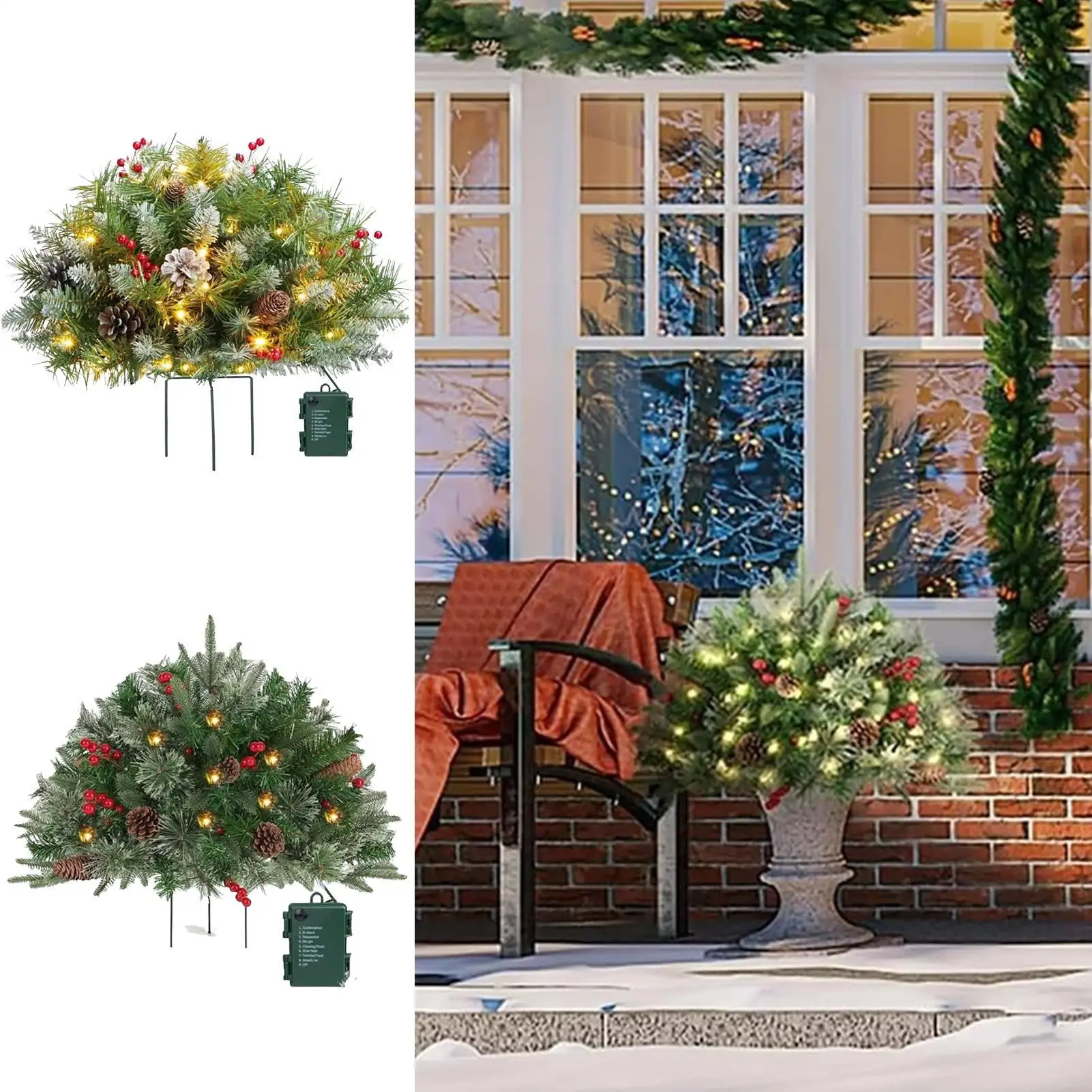 

Holiday Planter Filler Outdoor Light up Planter Filler with Tripod Stake Holiday Decoration for Family Gatherings Garden Flower