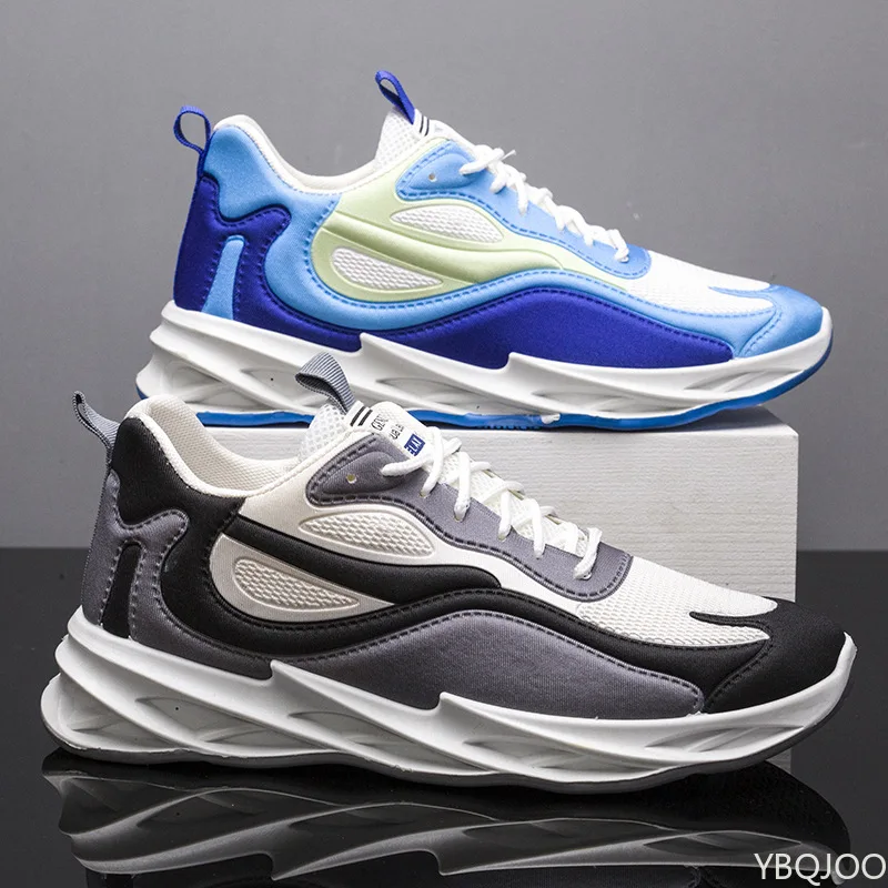 봄 가을 신상 패션 다용도 두꺼운 밑창 남성 신발 캐주얼 편안한 스니커즈 통기성 메쉬 부드러운 밑창 남성 신발