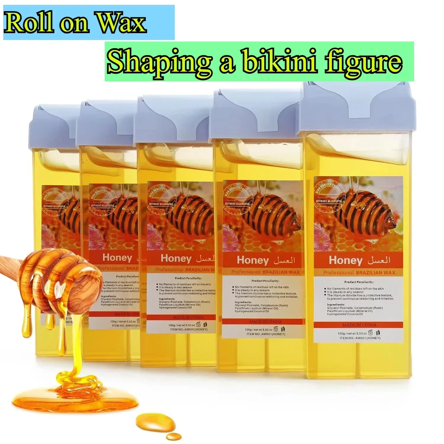 

Roll on Wax Aloe Rose Wax Roller Refill Painless Hair Removal Wax Cartridge Depilatory Wax Warmer For Bikini Body Hair Removal