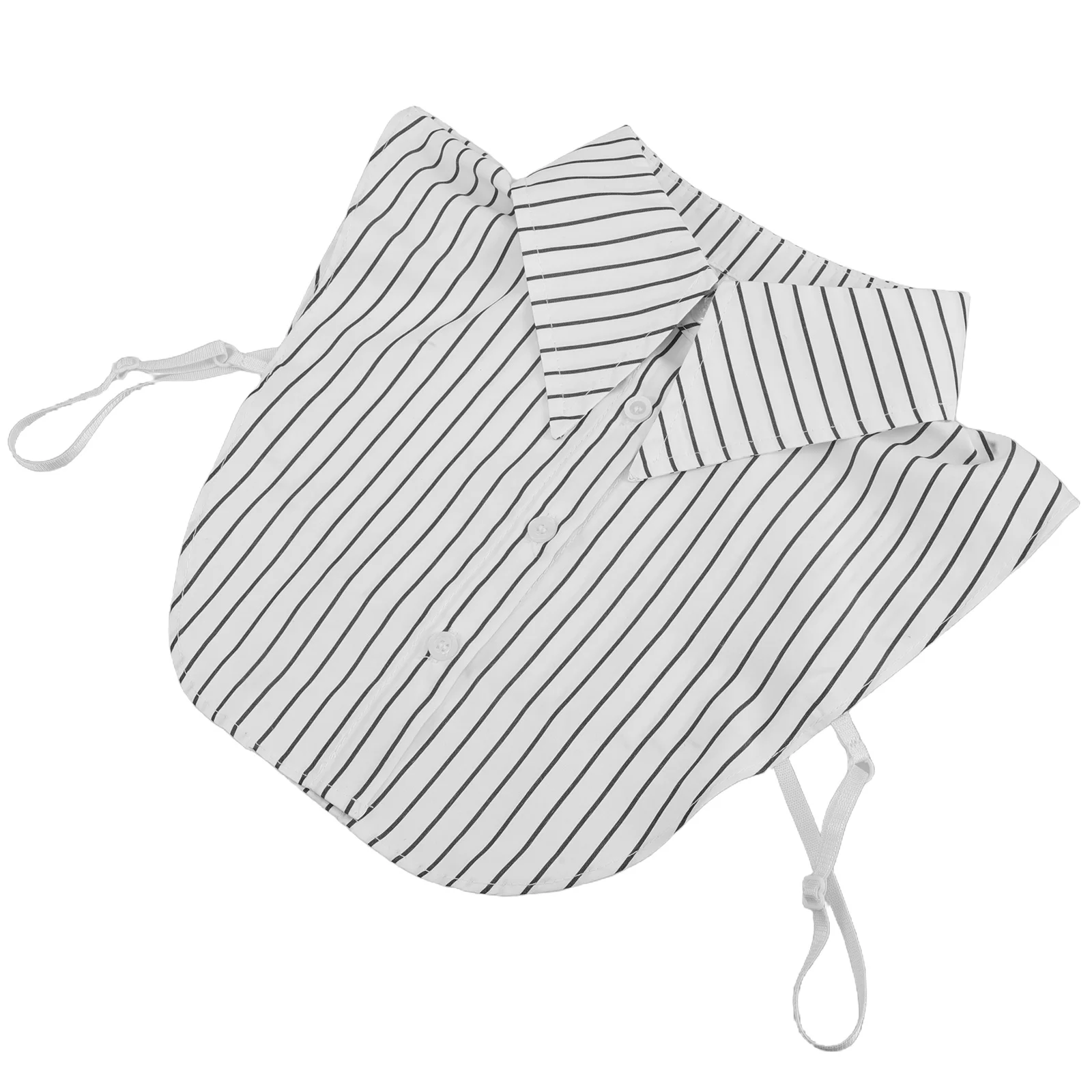Black White Striped Fake Collar For Women Men Detachable Dickey Half Blouse Ruffled Collar Insert Fashion Wear