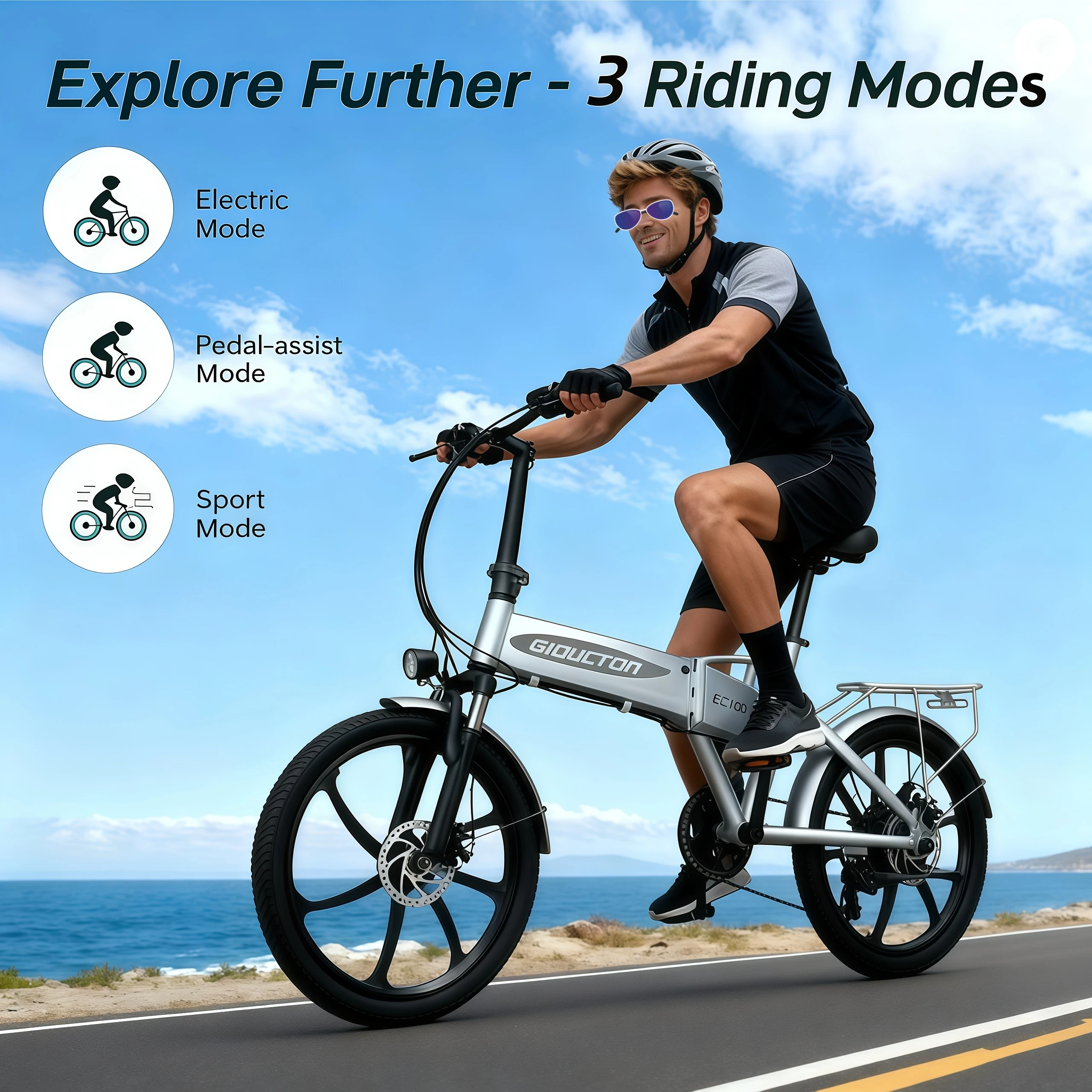 

20" 48V Folding Electric Bike, High-Performance Folding Electric Bike - 500W Motor, 20MPHSpeed, 50Miles Range, 48V High Capacity