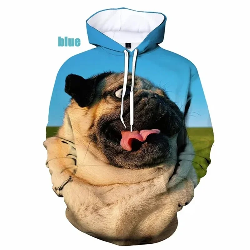 PUG Dog Graphic Hoodies For Men 3D Print Cute Animal Pullovers Sweatshirt Kid Funny Hoodie Top Streetwear Sudaderas Para Hombres