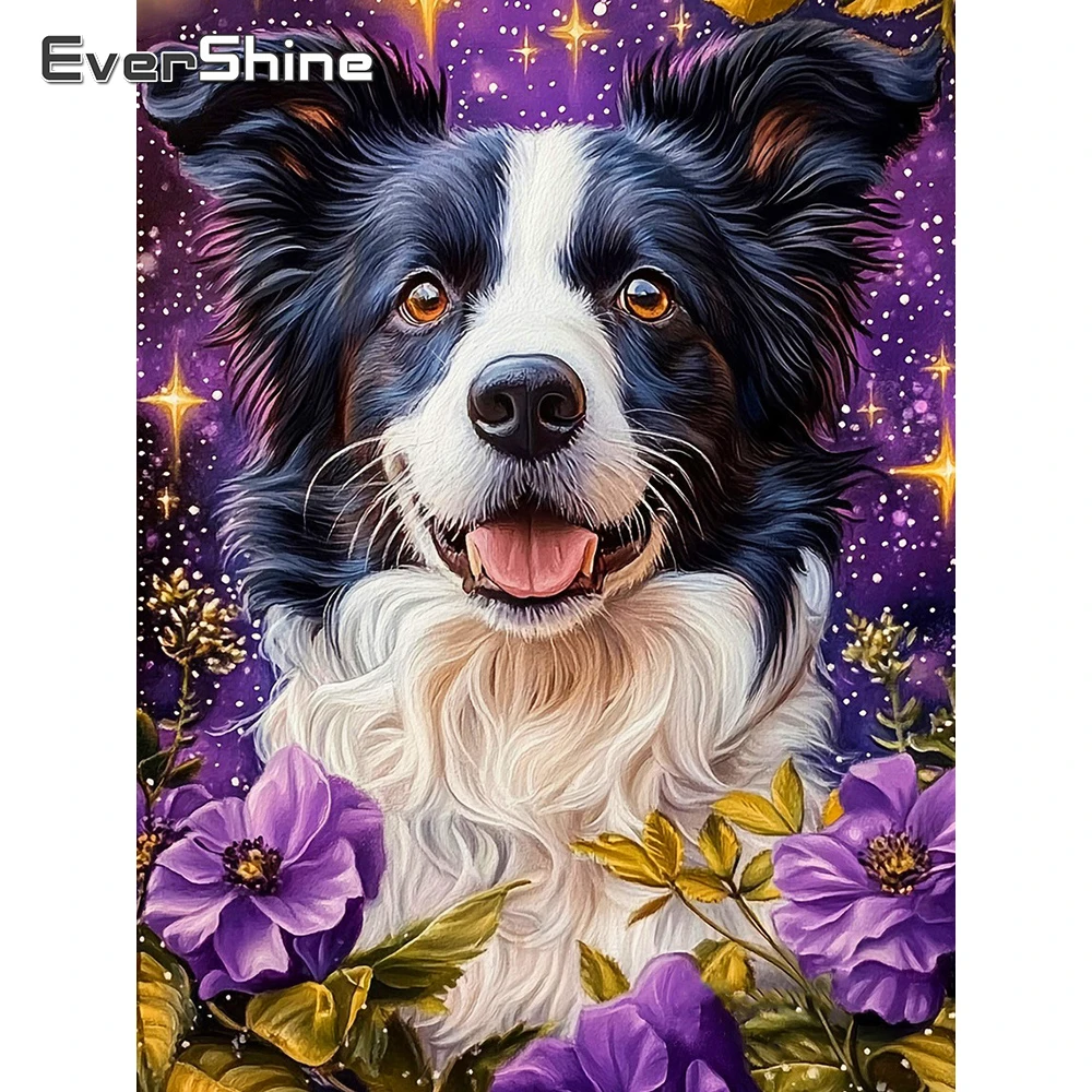 EverShine Diamant-Mosaik Tier Vollquadratische Stickerei Hundebild Strass-Gemälde Gänseblümchen Heimdekoration