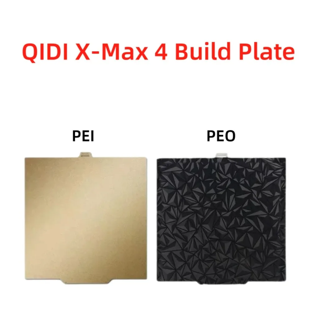 For QIDI Max 4 Build Plate 390x390mm Double Sided Smooth PET PEO and Textured PEI Spring Steel Sheet Heat Bed Strong Adhesive