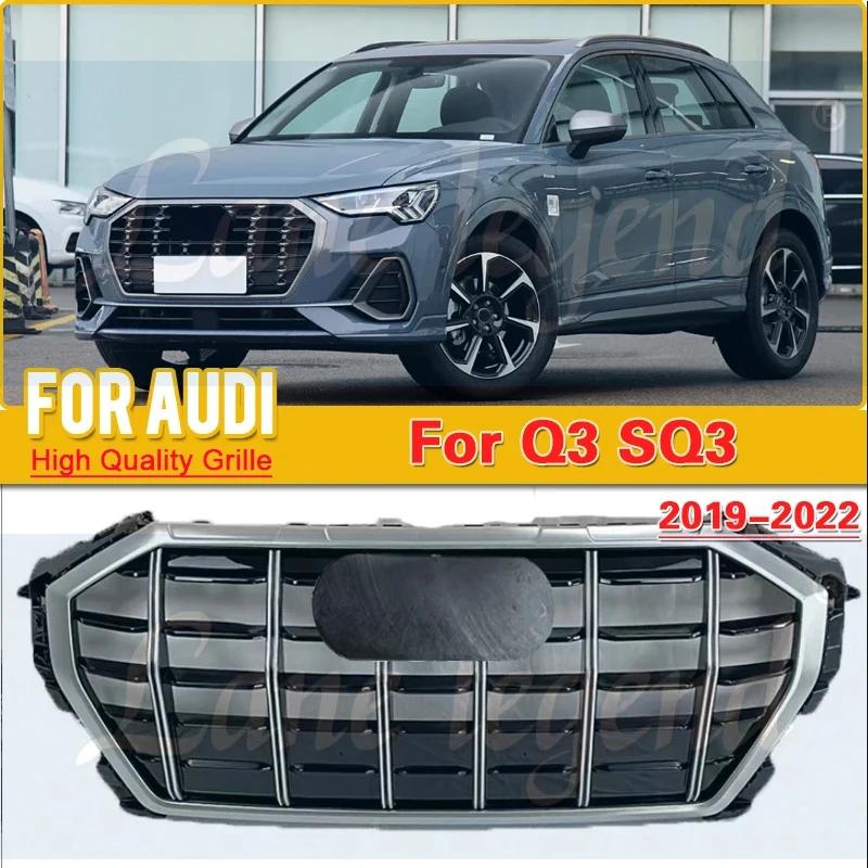 

Car Anterior Reticulum Front Bumper Grill paint-proof Medium net for Audi Q3 2019 2020 2021 2022(Refit for SQ3 Style)