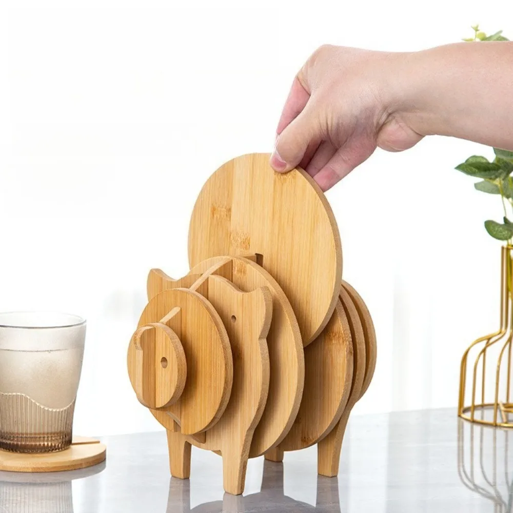 الخيزران الإبداعية كوستر بساط عازل طاولة طعام خشبية حصيرة ارتفاع درجة الحرارة مقاومة مكان حصيرة المنزلية لوحة حصيرة وعاء حصيرة