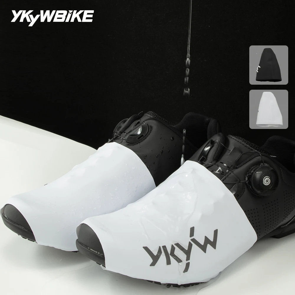 YKYWBIKE Cycling Half Shoe Covers Anti-Splash Abrasion Resistant MTB Road Bike Bicycle Toe Overshoes Lightweight Protective