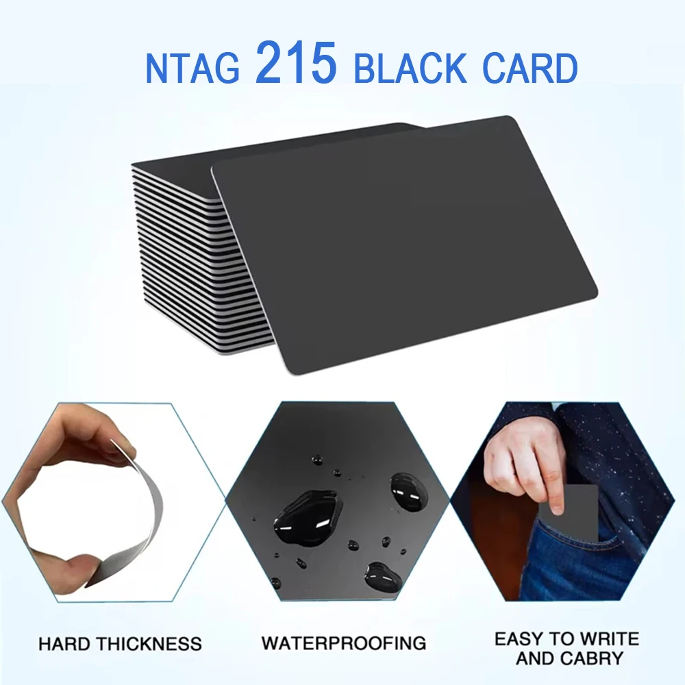504 بايت بطاقات NFC الأسود NFC العلامات NFC بطاقة الأعمال NFC 215 بطاقة NFC Ntag215 بطاقات فارغة بطاقات NFC قابلة لإعادة الكتابة