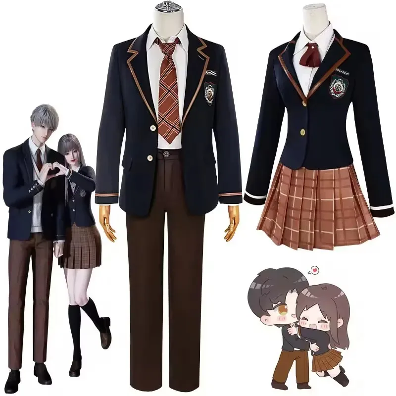 

ff34Game Xavier Sylus Rafayel Zayne Школьная форма Аниме Love and Deepspace DK JK Косплей Костюм для взрослых Платье Брюки Вечеринка Наряд