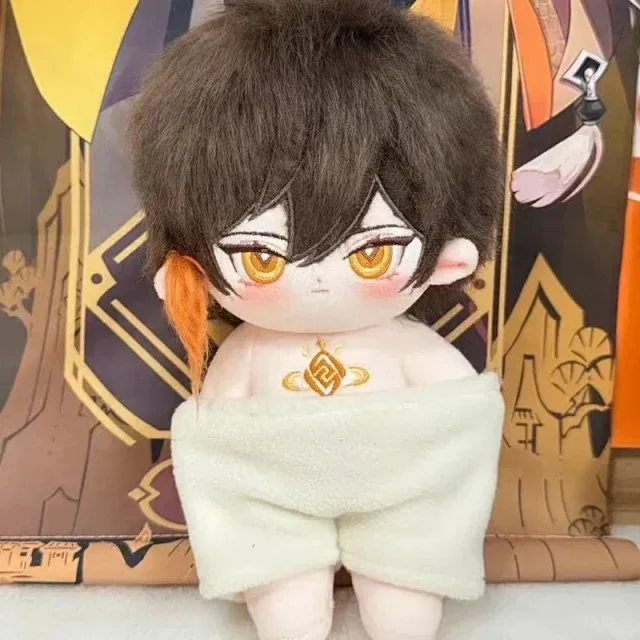 20cm Genshin Impact Zhongli Cute Doll Cosplay Cartoon Soft Body Change Clothes Pillow Adorable Game Xmas Gift