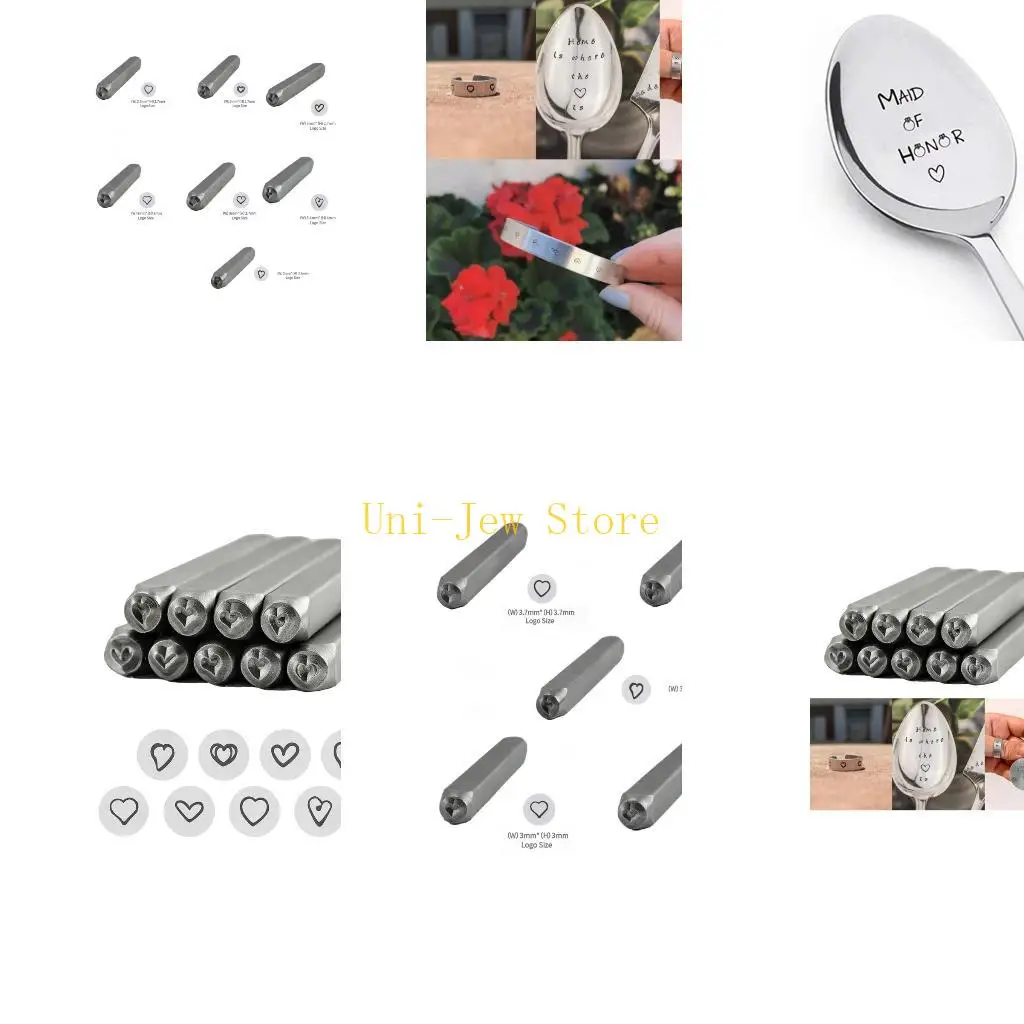 

40GB Heart Pattern Steel Stamp Set for Personalize Jewelry and Art Supplies
