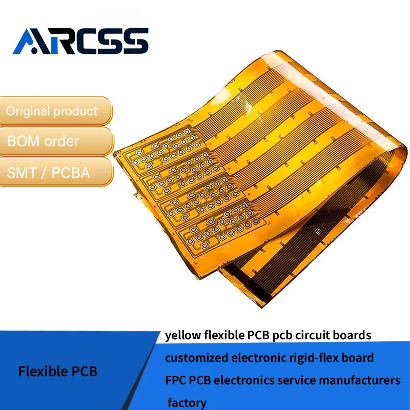 لوحات دوائر PCB PCB المرنة الصفراء مخصصة لوحة مرنة إلكترونية صلبة FPC PCB مصنع خدمة الإلكترونيات
