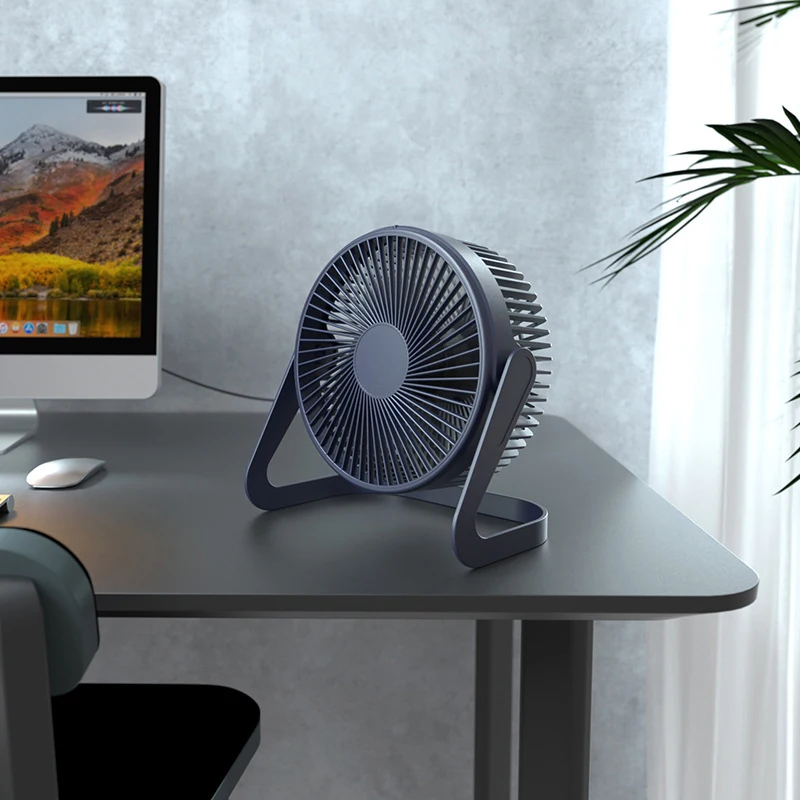 1 Piece Super Mute Cooler 360 Degree Rotation Fan For Home Mini Desktop Fan 5 Inches Small Desk Cooling Usb Power Portable Fan
