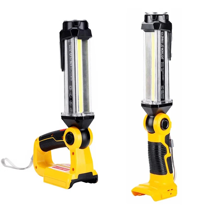 Cordless LED Work Light for Dewalt 18V 20V Li-ion Battery 35W 2000LM Outdoor Flashlight Portable Camping Lanterns with Hook