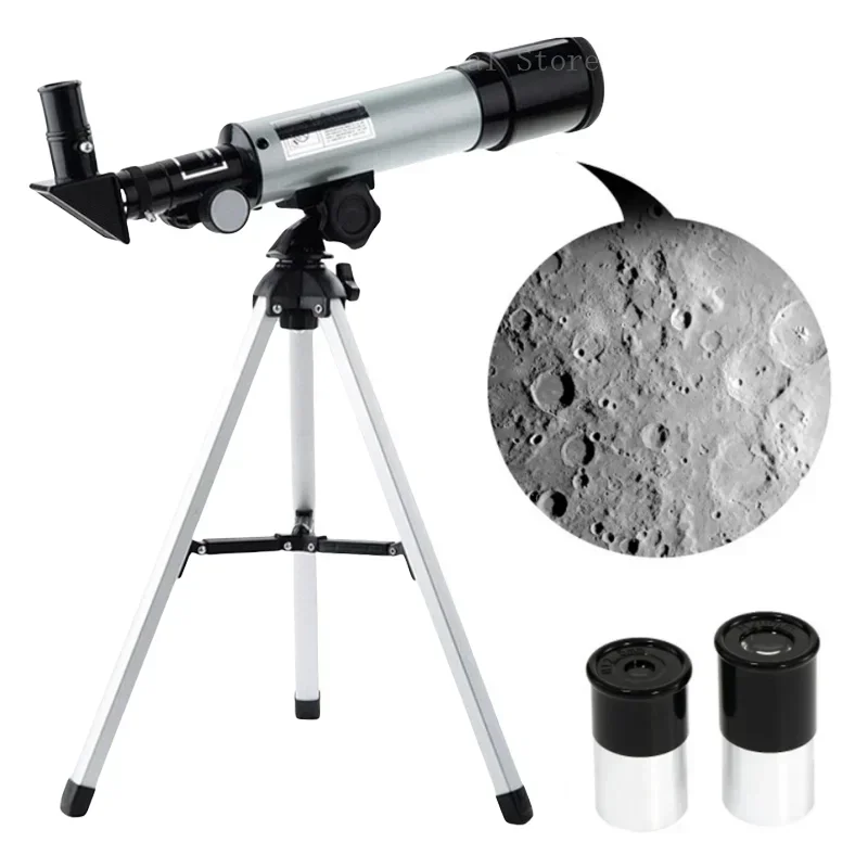 Telescopio astronómico de refracción con trípode portátil y regalo