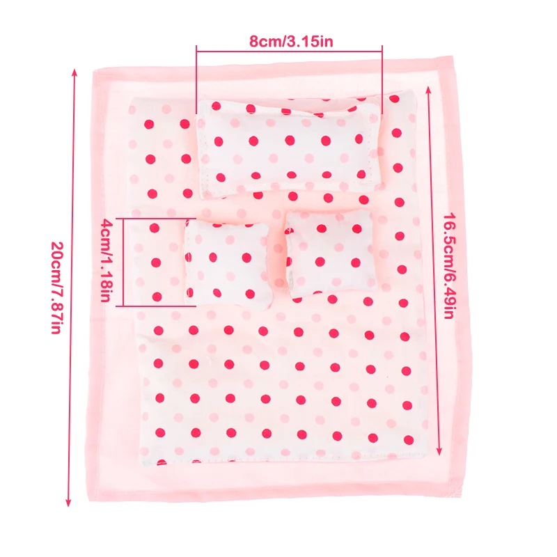 1 zestaw 1:12 domku dla lalek miniaturowe prześcieradło poduszka na kołdrę, czteroczęściowy zestaw dekoracja sypialni akcesoria do domu dla lalek