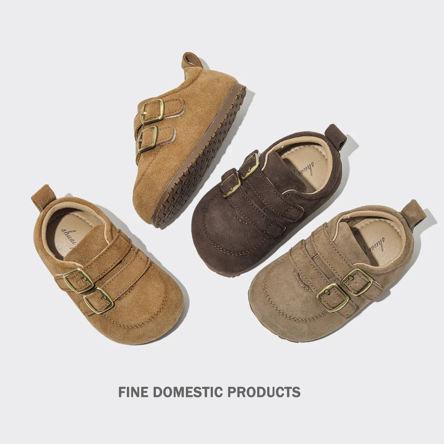 Retro Suede Toddler Shoes for Boys & Girls, Soft Sole Leather Dress Shoes for Kindergarten, Versatile Baby First Walkers