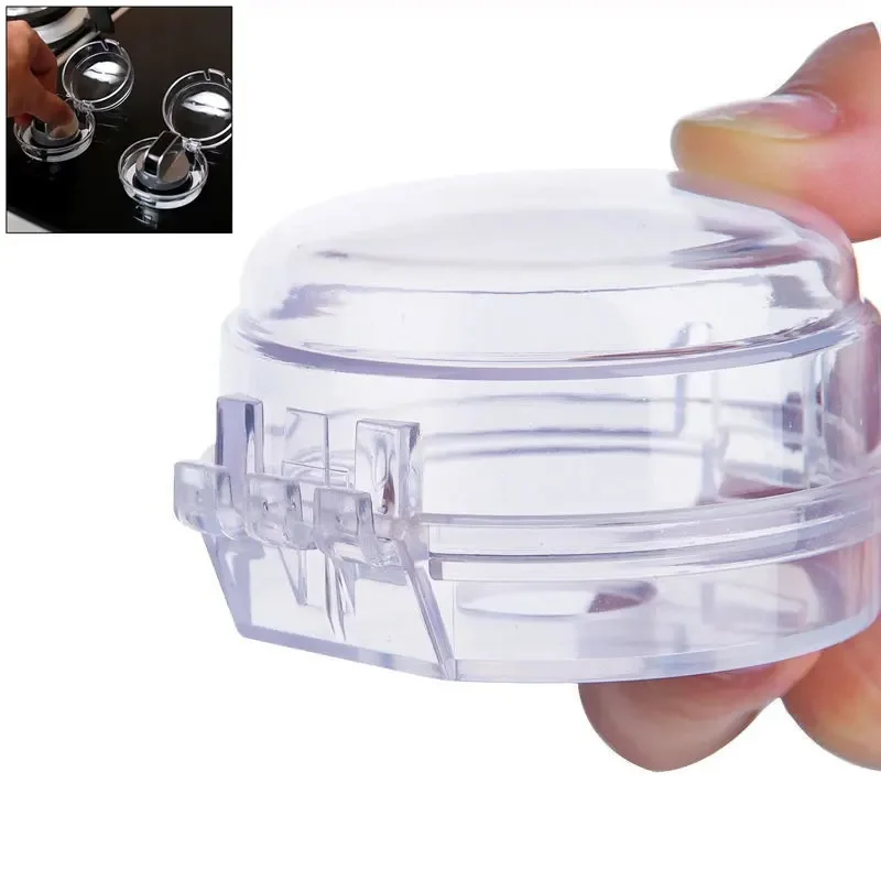 

5Pcs Clear Gas Stove Knob Cover Kit Safety Guards Heat Resistant Switch Protective Cover Safety Lock Natural Gas Switch Covers