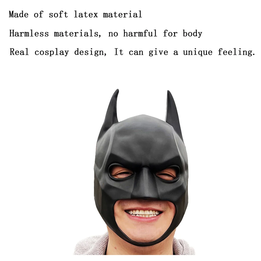 Cosplay Movie Character Cool Bat Style Super Hero Funny Halloween Mask Half Face Headgear Christmas Carnival Party Costume Props view 2
