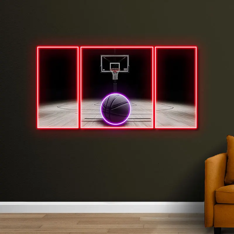 Basketball Neon Sign, Basketball Court Led Light, Basketball Lovers & Players Room Decor, Bedroom Wall Hanging, Birthday Gift