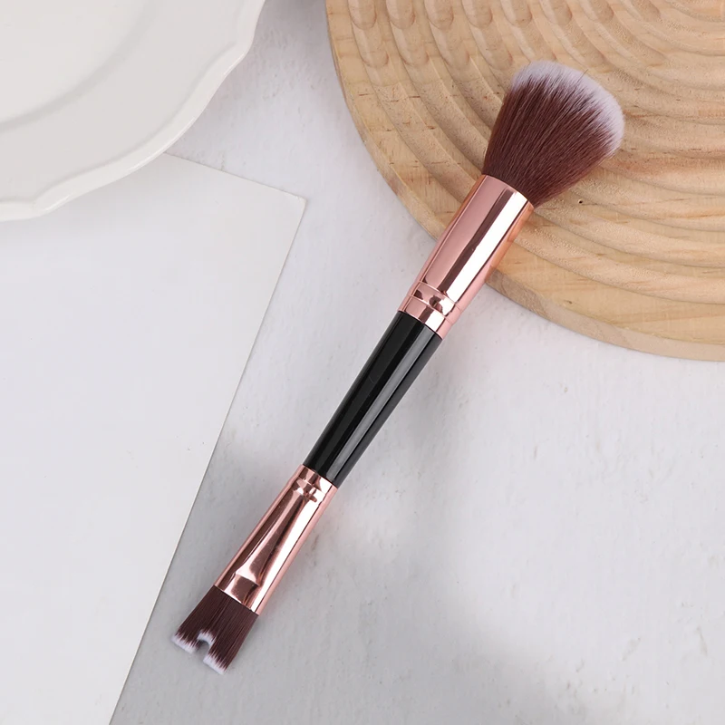 1pc nariz contorno em forma de u pincel de maquiagem dupla extremidade nariz sombra fundação iluminador blush escova rosto beleza cosméticos ferramentas