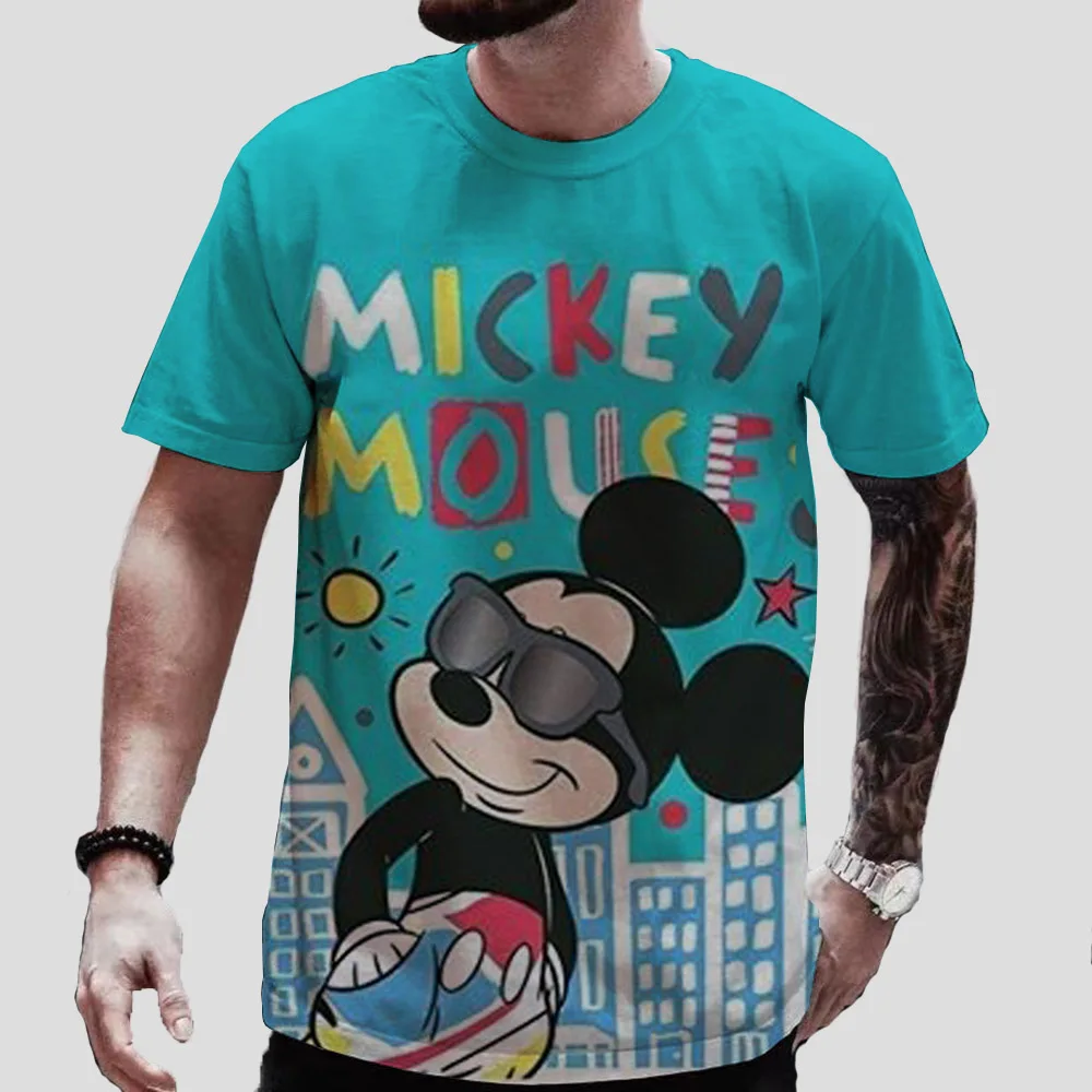 Disney Mickey Mouse 3d Print T-shirt New T-shirt Animation Top Summer Street Couple Parent-Child Short Sleeve Kids Summer Cool