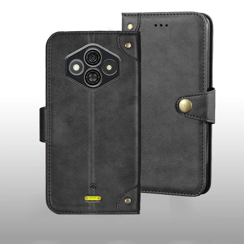 For Ulefone RugKing 3 Pro Case Metal Buckle Retro PU Leather Back Case Cover Conque For Ulefone RugKing 3 Pro Fundas