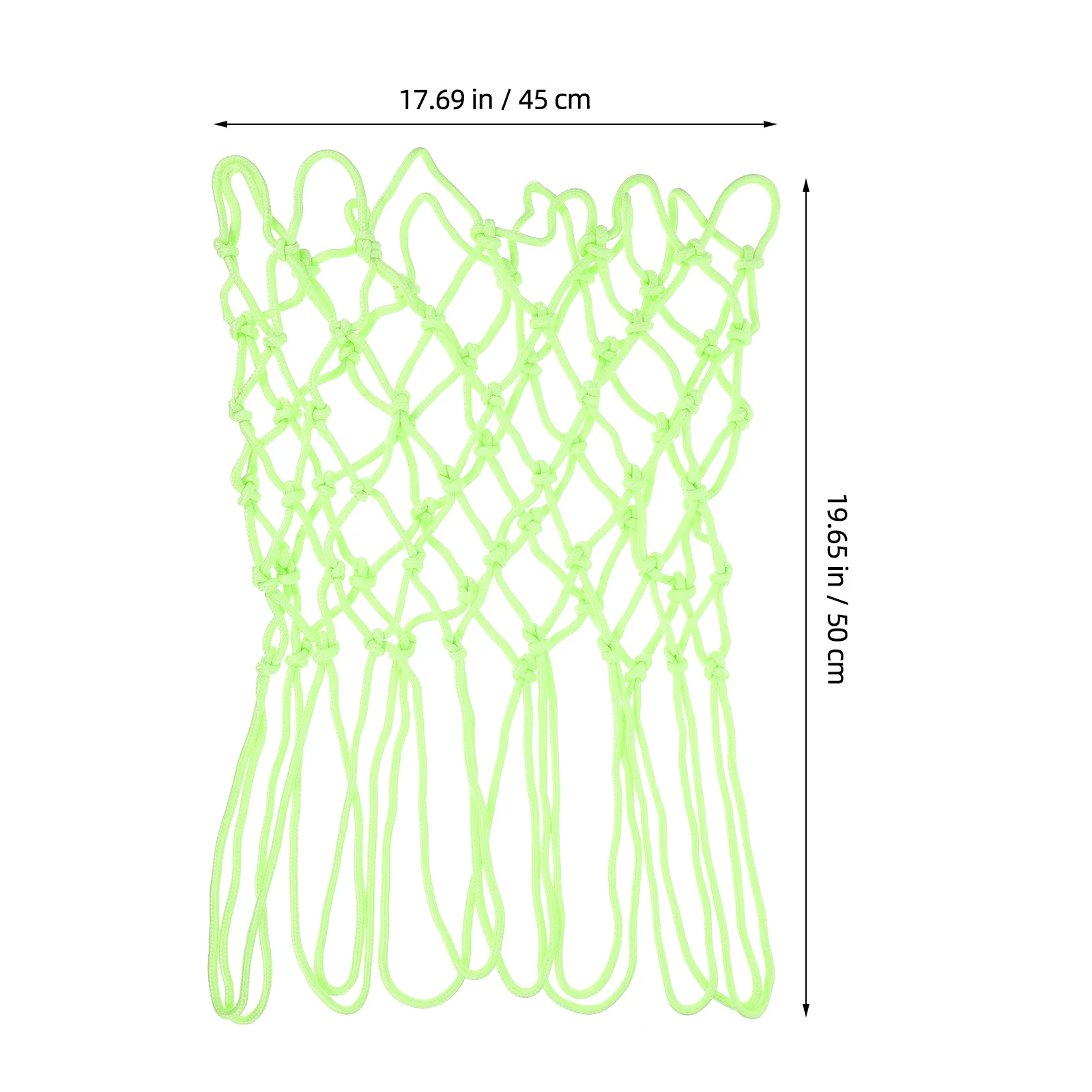 Durable Heavy Duty Basketball Net Solar Powered Glowing Nylon Night Visibility Standard Weather Resistant Light Green