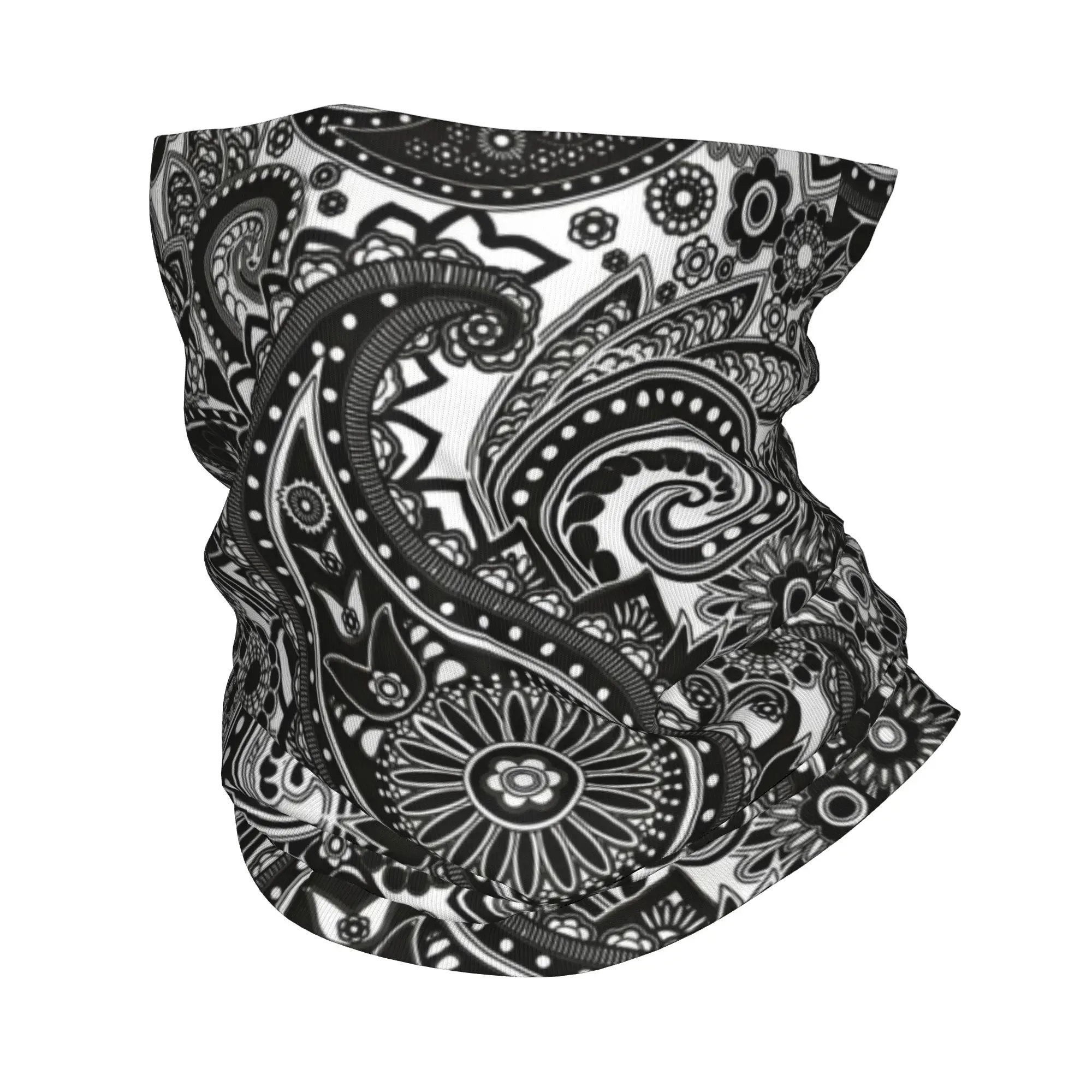 Custom Paisley Winter Headband Neck Warmer Women Men Hiking Hunting Tube Scarf Floral Pattern Face Bandana Gaiter
