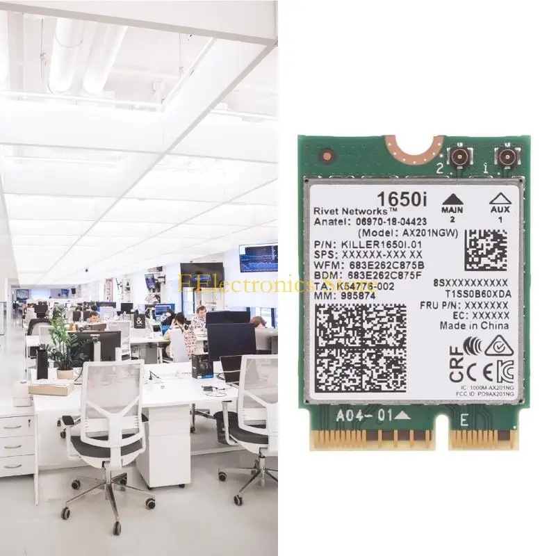 

B03C Killer 1675i Dual-band 2.4Gbps WI-FI 6 Card Bluetooth-compatible 5.0 Wireless