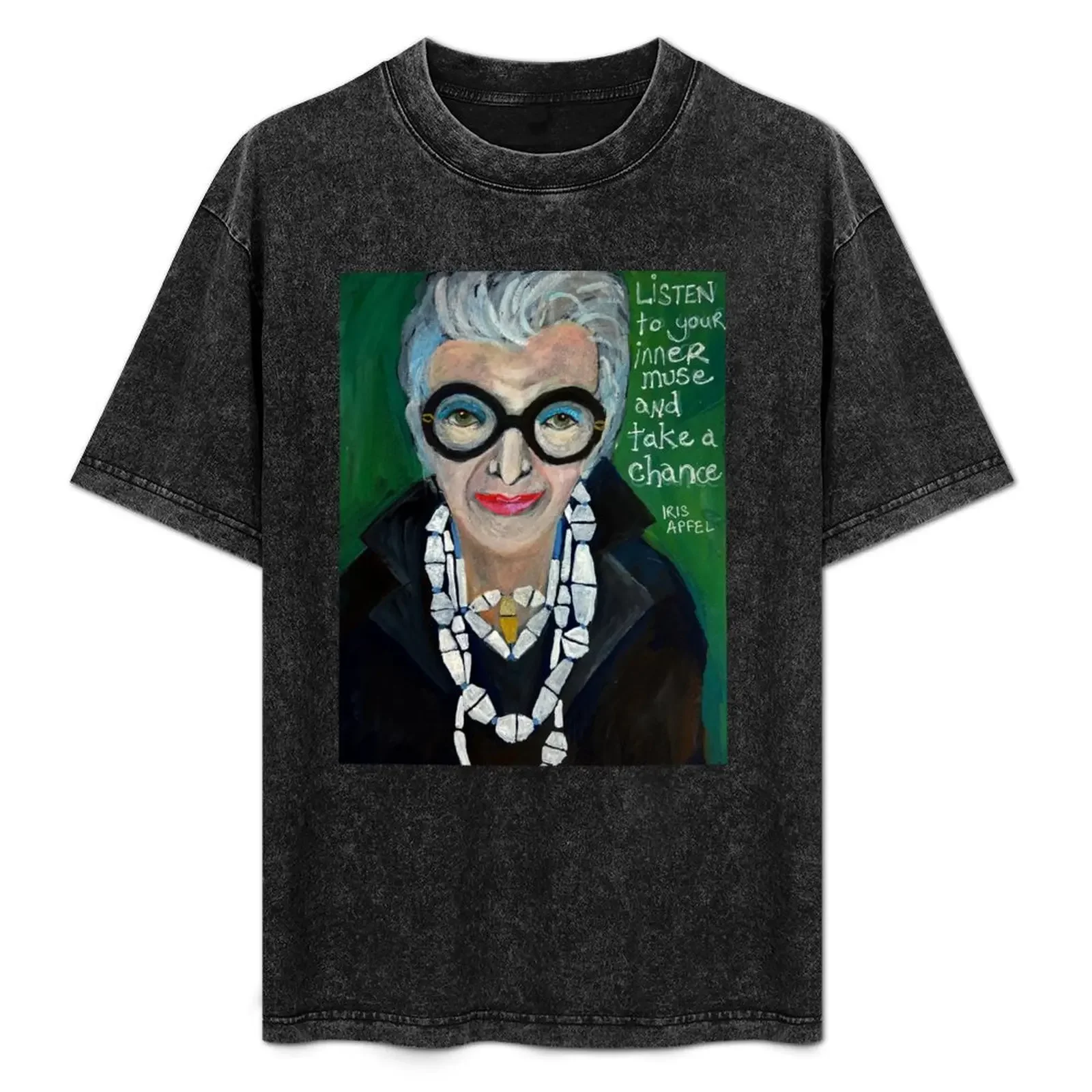 

A portrait of Iris Apfel T-Shirt funny costumes anime clothes boys animal print men graphic t shirts