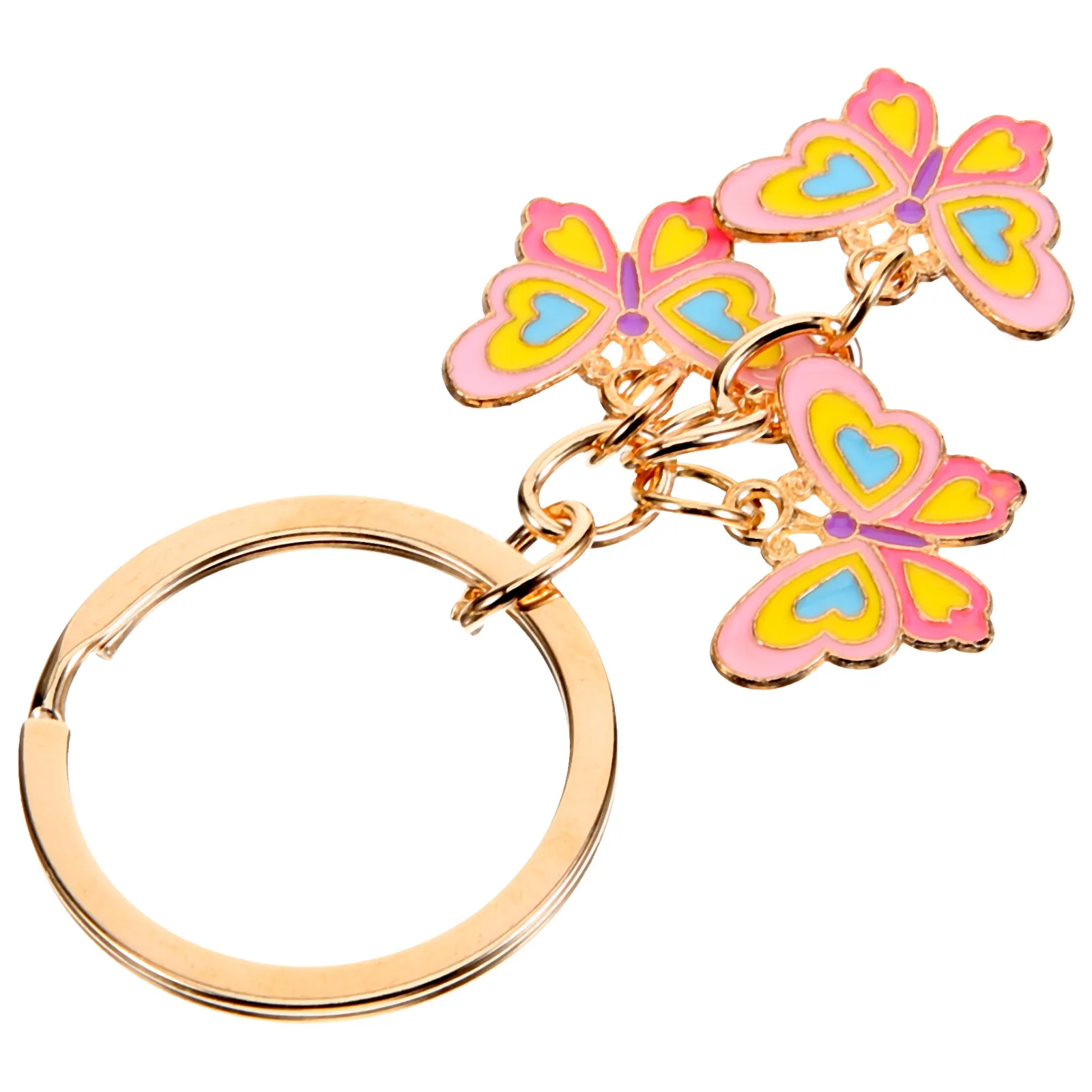 

Butterfly Keychain Accessories Backpack Charm Decorative Keyring Cartoon Creative Design Colorful Personalized DIY Pendant