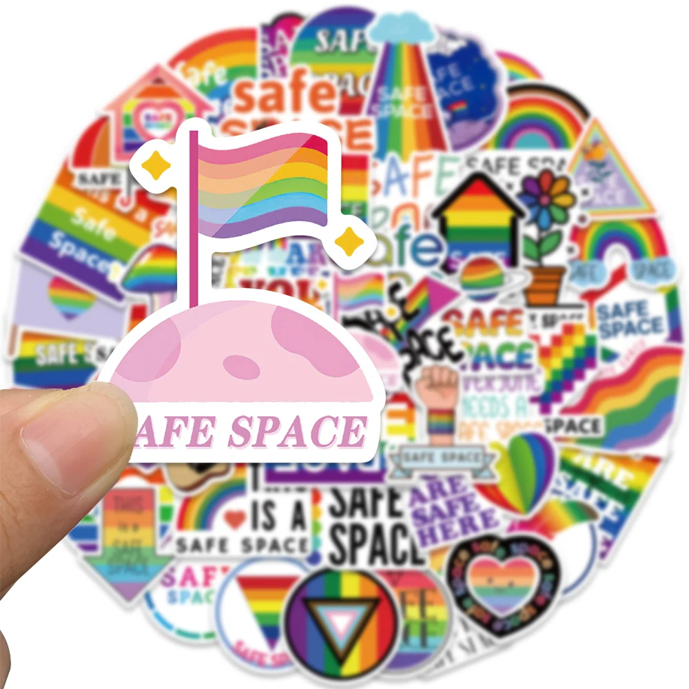 50pcs Cartoon Public Safe Space Stickers graffiti Sticker for DIY Luggage Laptop Motorcycle Sticker