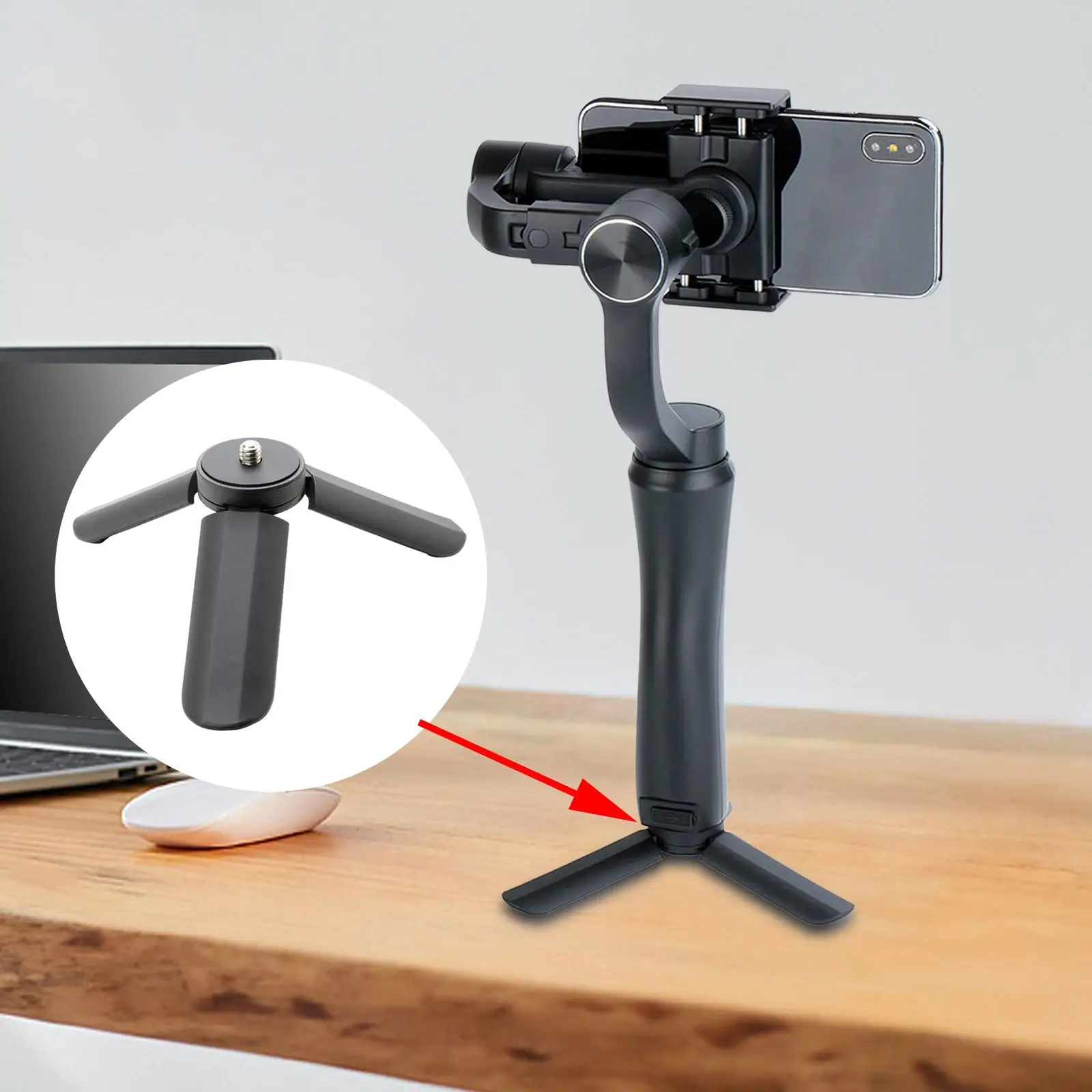 Penstabil pegangan Gimbal Tripod Mini, untuk ponsel pintar siaran langsung