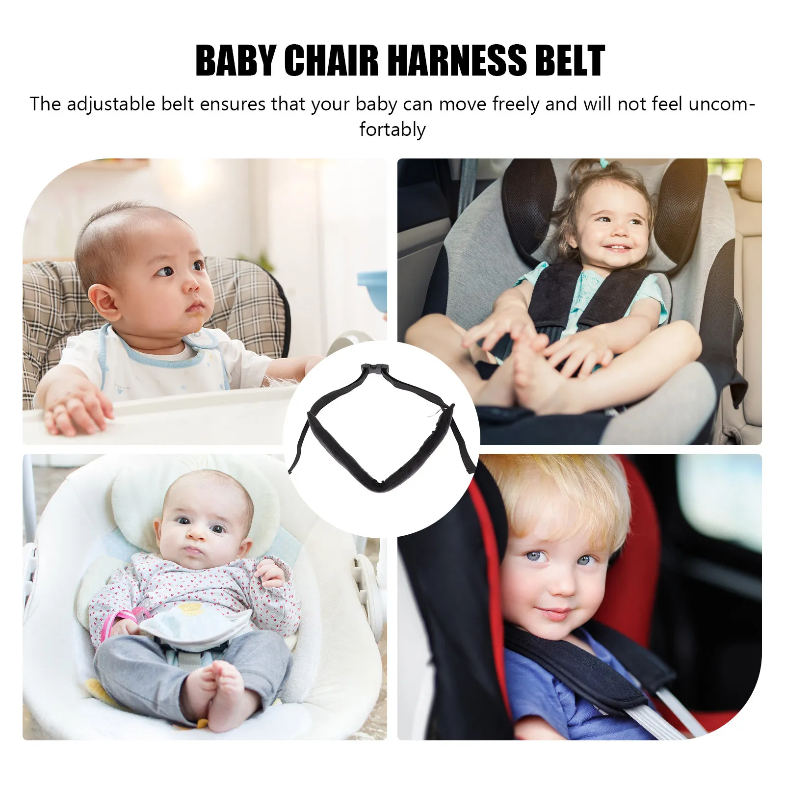 Universal Baby Chair Strap Adjustable Highchair Harness Toddler Baby Safety High Chair Straps Portable Lightweight